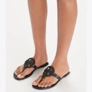Use women Tory Burch black leather Miller sandals size 7